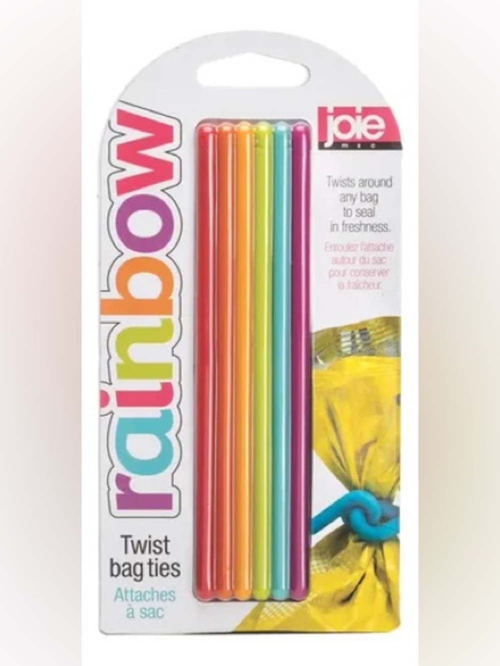 Joie Rainbowow Twist Bag Clips — Bright Multicolor Set